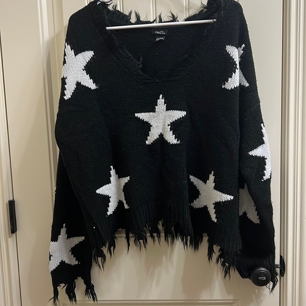 Rue21 Distressed Crocheted Sweater